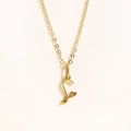 Minimalist gold stainless steel necklace featuring letter J pendant with a heart - Gold - Letter S