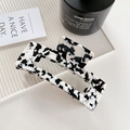 Large acetate hair claw clip with black and white marble pattern in hollow design - Black and White Pattern 10.5cm