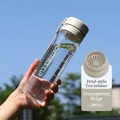 800ML transparent plastic sports bottle with cream handle and petal tea filter - 800ML / Transparent Gray