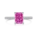 Size 6 / White Gold With Rose Red Zircon