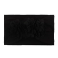 Diadema de nylon negro suave para bebé con tres flores de gasa para niñas - Negro