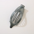 Minimalist transparent grey oval hair clip with strong grip and duckbill design - Glossy Grey