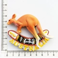 Orange kangaroo and boomerang resin souvenir fridge magnet with Australia text detail - Boomerang Kangaroo