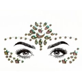 Iridescent AB rhinestone face gems set with star and moon sequins for festival makeup - BL197/Iridescent Moon Star Sequin Style