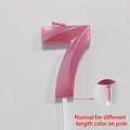 Pink pearl metallic number 7 birthday candle with white plastic pole for cake decoration - Number 7 / Pink