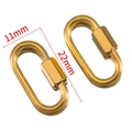Golden stainless steel oval screw lock jewelry connector for bracelets 22x11mm - 04 Thick Oval Hexagon Connector - Gold