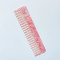 Breitzackiger Haarkamm aus Acetat mit rosa Marmormuster für langes lockiges Haar - Klein (A#) / Rosa (A#)