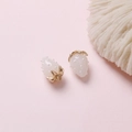 Strawberry jewelry charms with white pearls and gold leaves for DIY necklace making - White
