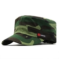 Classic woodland camouflage flat top cadet cap with FS Fashion side patch for outdoors - 54-60cm(Adjustable) / Jungle Camo(04)
