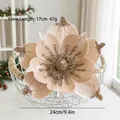 Close-up of champagne velvet Christmas magnolia with gold sequins and 24cm diameter - Champagne