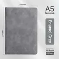 A5 business notebook in enamel gray PU leather with 100 sheets and refined stitching - A5 (100 Sheets/200 Pages) / Gray