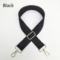 Adjustable black cotton canvas shoulder strap with elegant gold metal lobster clasps - Cotton Black