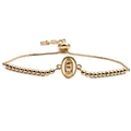 Bracelet doré minimaliste avec médaille de la Vierge Marie et chaîne à billes ajustable - Chaîne à Billes Dorée-Vierge Marie
