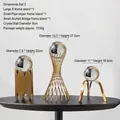 Modern gold crystal ball stand set for luxury living room and bookshelf home decor - Crystal Ball & Deer Set - Style 3