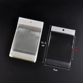 Transparent self-sealing plastic jewelry bag with white header and hanging hole 14x9cm - 9*11+3 (White Pearl) / 100 Pcs/Pack