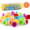 12-piece color and shape matching eggs educational toy set with yellow storage tray - 12pcs Shapes - Yellow Egg Crate