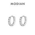 Eleganti orecchini a cerchio in argento sterling S925 con zirconi a taglio baguette - Argento sterling 925