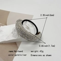 Fashion alloy hairband with clear rhinestones and black elastic cord in gold finish - Single Layer / Single-layer Gold