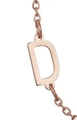 Minimalist rose gold stainless steel necklace with a polished capital letter D pendant - Letter D / Rose Gold