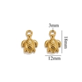 Golden stainless steel sea turtle pendant with 18mm height and 12mm width dimensions - Gold Turtle-548