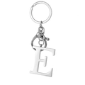 Minimalist silver stainless steel letter E keychain with lobster clasp for backpacks - Letter E / Steel