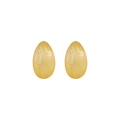 Pendientes ovalados dorados mate minimalistas con textura cepillada sobre blanco - Ovalado / Oro de 18K