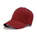 Classic dark wine red cotton baseball cap with pre-curved brim and six-panel structure - M (56-58cm) / Burgundy