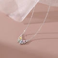 S925 sterling silver butterfly necklace with colorful ice flower stones and zircon - Butterfly Necklace (S925 Sterling Silver Model)