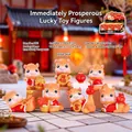 Siamese Cat Life Revelation resin figurines set with red traditional festive outfits - A081 Immediate Fortune Set 6 / Full Box Set