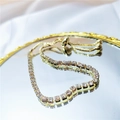 Bracelet tennis doré réglable serti de zircons brillants sur un miroir - Or