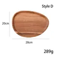 Irregular oval wooden serving tray Style D with natural grain, size 20cm x 28cm - 28x20cm / Style D