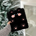 Album photo chat en peluche noire avec yeux bleus brodés et pattes roses douces - Chat Noir (Hors pages intérieures)