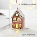 Casetta in legno LED stile pan di zenzero per albero di Natale, dimensioni 9x6x4,5cm - Casa di Pan di Zenzero Luminosa B