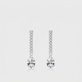 Pendientes colgantes de plata s925 con circonitas en forma de gota de agua brillantes - Plata (Plata de Ley S925)