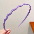 Handheld wavy purple candy-colored headband for women with minimalist plastic design - Purple