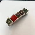 Miniature book hair clip with vintage green red and brown covers on white background - 15# Western Style Book Clip