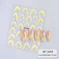 Detail of French skirt style nail stickers SD-2648 with yellow waves and bow designs - Yellow French Ruffle (SD-2648)