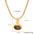 Collana a catena serpente dorata con pendente occhio di tigre e misure dettagliate - Collana Oro / Occhio di tigre