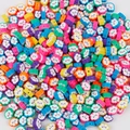Colorful polymer clay cloud-shaped beads with smiley face pattern for DIY jewelry - Cloud