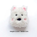 Mini ciondolo di peluche West Highland Terrier, dimensioni 5,5cm altezza e 5cm larghezza - Stile Fai-da-te (Apertura posteriore) / Cane Timido