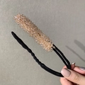 Elegante accessorio per chignon con perle di cristallo champagne e tessuto nero - N. 1 Rosa Cristallo di Fata