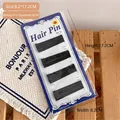 Set of wavy black metal hair pins in compact card packaging for hairstyling - Straight Bobby Pins (36 Pcs)