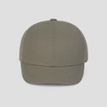 Detail of short brim baseball cap in quick-dry dark grey nylon with double stitching - M(56-58cm) / Green