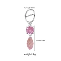 Silver stainless steel hoop earring with pink drop crystal and zircon charm detail - Pink (NR24111601-4)