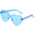 Transparent blue heart-shaped rimless sunglasses in a trendy jelly-colored finish - Light Blue