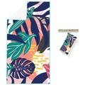 Quick-dry microfiber beach towel featuring tropical palm leaf patterns with drawstring bag - The Wizard of Oz (Single-sided Print with Cloth Bag)