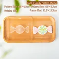 Acrylic candy pattern stamp for fondant with spiral design and finished sample view - QA0963-Candy Pattern D