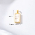Detail showing 22.82mm gold-plated rectangular pendant with white mother of pearl inlay - H-11060 White Shell Rectangle