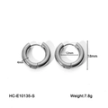 Minimalist silver stainless steel hoop earrings with 18mm outer diameter and 4mm width - Silver Style 18mm (HC-E10135-S)