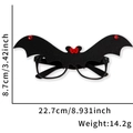Halloween black bat glasses party decoration with red rhinestones, size 22.7cm x 8.7cm - One Size / Small Red Eyes Bat Glasses
